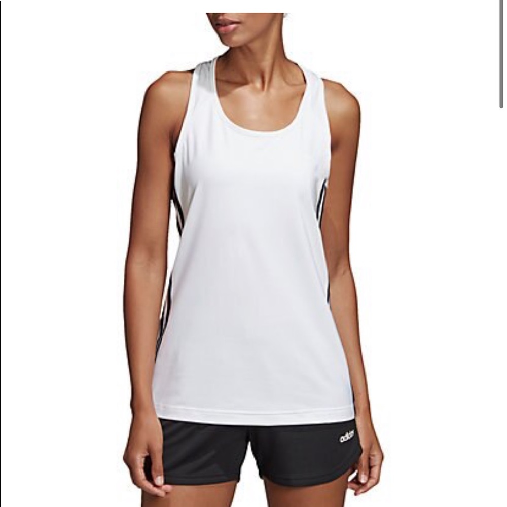 Adidas White Racer Back Tank